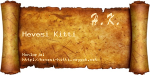 Hevesi Kitti névjegykártya